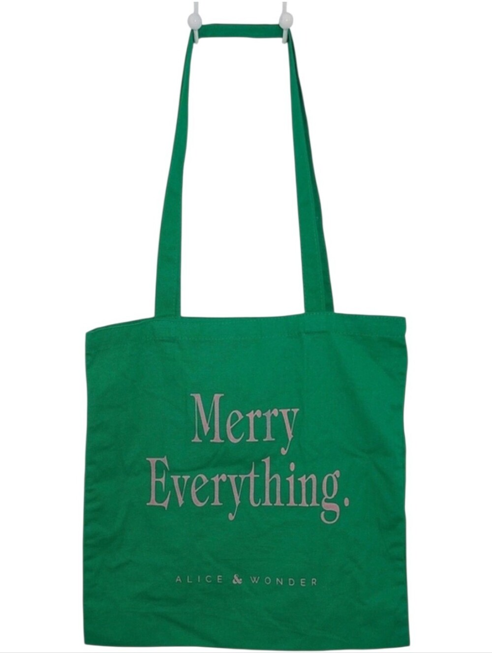 Alice & Wonder Tote Bag Green Holiday Merry Everything